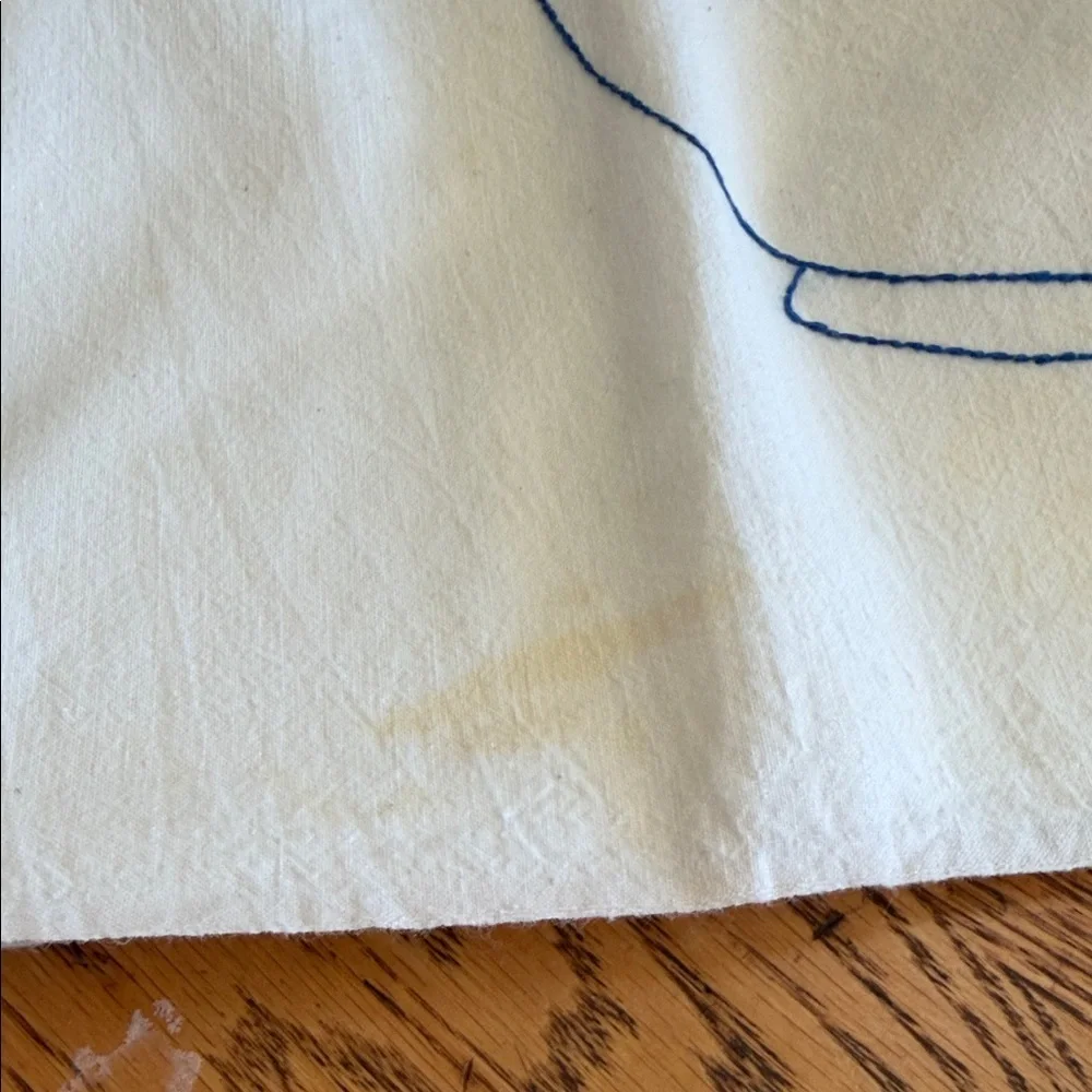 Vintage Embroidered  Kitchen Flour Sack Towels Set of Four Puppy/ Baking Kitchen